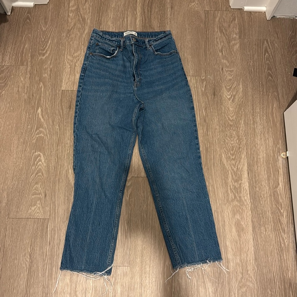Abercrombie 90s straight ultra high rise curve love jeans